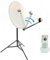 Kit Camping Car Parabole Satellite Acier 60cm avec Bras Repliable + LNB Single Trepied