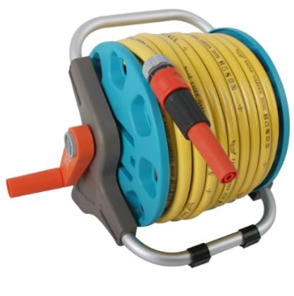 Schlauchtrommel mit 20m Gartenschlauch – Eagle Garden – Inkl. Systemteilen und Spritze