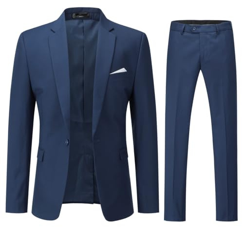 YOUTHUP Abito da Uomo 2 Pezzi Abiti Slim Fit 1 Pulsante Business Wedding Giacca e Pantaloni