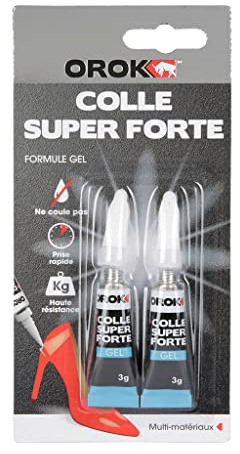 OROK - Colles universelles, super forte instantanée en gel, 3g - Lot de 2 tubes, Convient à tous types de bricolages/réparations, loisir créatif et décoration