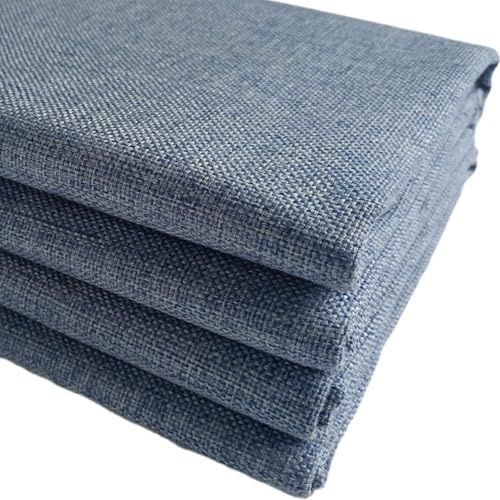 TinaKim Thick Upholstery Fabric, for Chair Sofa Cover, Slub Faux Linen Type Cloth Material (Grey Blue 16, 3 Yard (57x 108 inch))