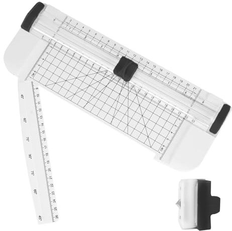 Paper Cutter, 12-Inch Guillotine Paper Cutter A4 A5 Paper Trimmer with Automatic Security Safeguard and Side Ruler, Anti-Slip Paper Slicer Scrapbooking Tool for Cardstock Photo Label (Black)