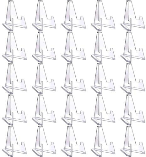 VIVIIHOO Set di 25 supporti per carte in acrilico – Portamonete & Espositore per carte da collezione, Immagini e medaglie – Alta qualità e design stabile.