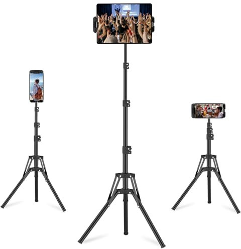 Karoten Tablet-Stativ, höhenverstellbar bis 160 cm, 360° drehbar, Stabiler Metallständer für iPad, Samsung, Lenovo & mehr (4,7–13,5 Zoll) – ideal für Home Office, Streaming & Videoanrufe