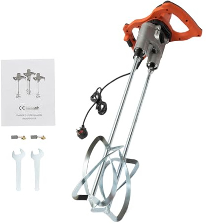 Portable Cement Mixer 1800W - Electric Paddle Mixer 2 Speeds Handheld Plaster Multi Mixer Concrete Mixer for Mixing Plaster Mortar Paint