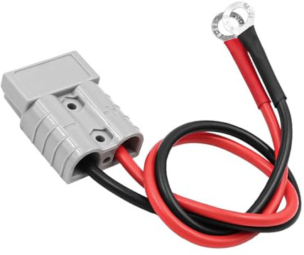 POFET Conector de batería 50A 600V con Junta tórica Cable Conector de batería 10AWG 60cm Cable de Carga para Carretilla elevadora Remolque cabrestantes caravanas, Barcos, Paneles solares