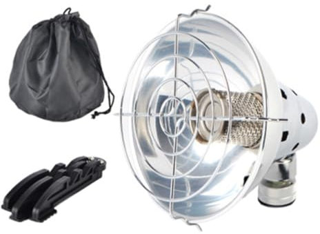 BESTYASH Calentador De Gas Para Camping Con Calefacción Alta y Baja Portátil De Acero Inoxidable Para Exterior Tiendas y Actividades Al Aire Incluye Base y Bolsa De Almacenamiento