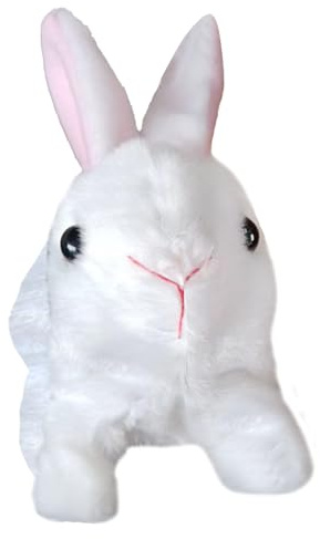 Generico Conejito interactivo realista, juguetes conejitos interactivos para niños,Juguetes de figura de peluche Bunny acolchado | Saltar, contraer y temblar las orejas, animal de peluche