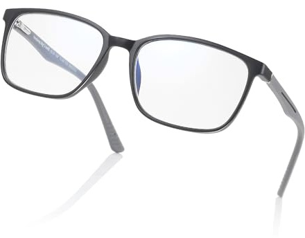 ZENOTTIC Occhiali con Filtro Luce Blu, Occhiali da Lettura Uomo con Montatura TR Quadrata, Antiriflesso per Sport e Computer Nero 2.5 Dioptres