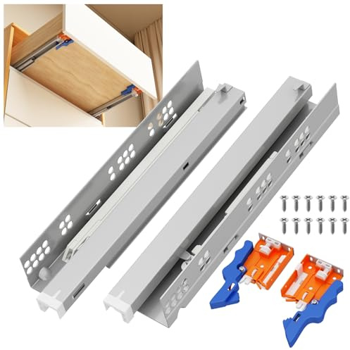 NECILO guide per cassetti push to open soft close 400mm Montaggio Inferiore