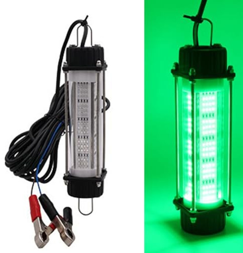 BlissfulAbode Lampada subacquea da 120 W 180 W ad alta potenza sommergibile a LED per 12 V IP68 impermeabile con alloggiamento in acciaio inossidabile, cavo da 7 m per pesca in barca