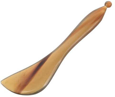 PENIKOKO Horn Face Gua Sha-verktyg i Oxhorn Tjock för Ansikts Ögonmassage Kroppsskulptering för Lymfdränering och Spabehandlingar Passar Hudtyper