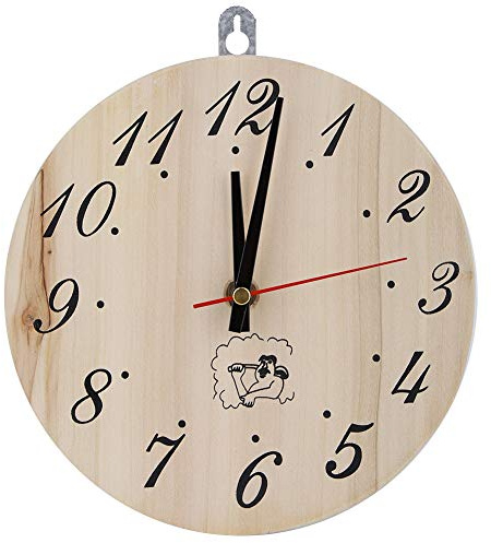 Mimdixy Orologio da Sauna da 8 Pollici, Timer Portatile Timer Decorativo in Legno Grandi Numeri Arabi Accessorio per Sauna per l'arredamento della Stanza Bagno