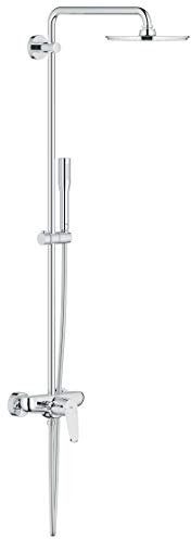 GROHE Euphoria XXL Eurodisc Cosmopolitan 210 - Duschsystem mit Einhandmischer (inkl. Handbrause Euphoria Cosmopolitan, höhenverstellbar, Antikalk- System, langlebig),chrom, 23058003