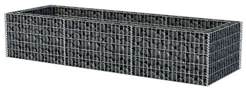 Festnight Gabionen Hochbeet aus Stahl 270 x 90 x 50 cm