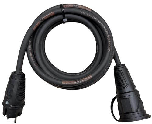 NWP 5m Schuko Verlängerungskabel Gummikabel TITANEX® H07RN-F 3G2,5 IP54, Stromkabel für Eventbranche, Baustelle, Garten, Industrie, Märkte, Außenbereich