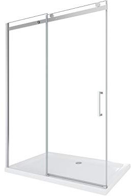 Porta Doccia Scorrevole Nicchia Lusso Vetro 8 MM Easy-clean Reversibile H.190 (158-160,5 H.190 cm)