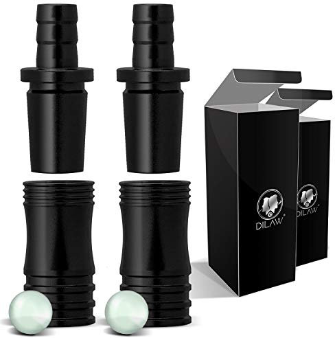 DILAW® Shisha Aluminium Schlauchadapter 18/8 Schliff Set 2-teilig Universal Hookah Wasserpfeife Alu Manyak,Opal,Vatos Menge: 2er Pack, Farbe: Black