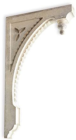 Loberon Wandornament 2er Set Bizue, Charmanter Shabby Chic, Perfekt für Wände & Türrahmen, Rustikaler Vintage-Charme, Wandobjekt, Wanddekoration, Polyresin, antikweiß