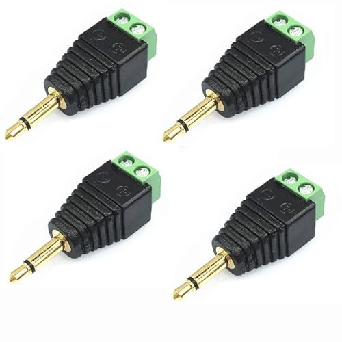 Switian 4 Prises connecteurs mâles Mono 3,5 mm vers 2 Broches pour Casque et écouteurs stéréo 1/8