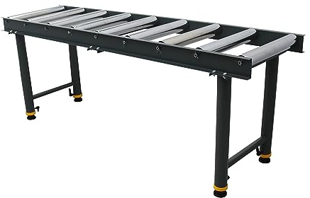 INTSUPERMAI 9 Rolls Adjustable Conveyor Roller Heavy-Duty StandTable Adjustable Roller Conveyor Feed Stand Roller Table Conveyor Stand 440 Lbs