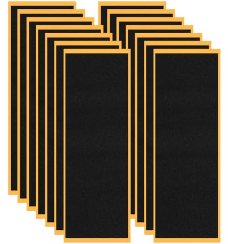 VICASKY 15 Pcs Fingerboard Grip Tape: Strong Adhesive Foam Stickers — Non Slip Deck Accessory for Mini Skateboards — 38x110mm Black Daily Training