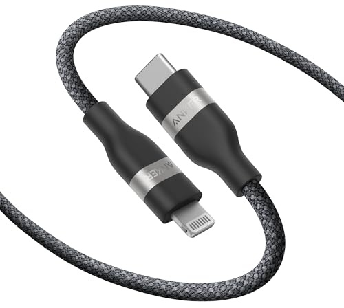 Anker USB C to Lightning Cable, Upcycled-Braided USB-C to Lightning Cord, Ultra-Fast Charging Cable for iPhone 14/13/12/11 Series and More (6ft)