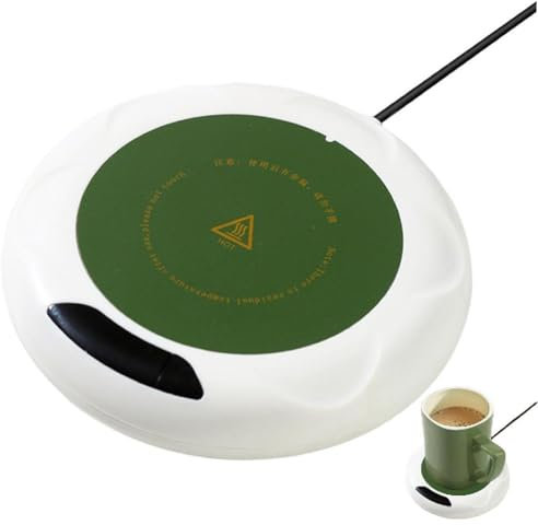 Kaffemuggsvärmare, elektrisk koppvärmare värmeplatta värmare för skrivbord, kaffevärmare med USB 3 temperaturinställningar för uppvärmning