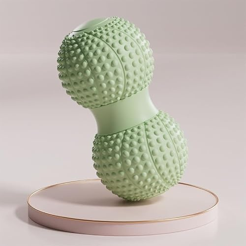Vixenaqxa Massage Ball, Fascia Ball Foot Massage Double Ball Peanut Ball Deep Muscle Relaxation Hedgehog Ball Shoulder and Neck Stretching Yoga Fitness Ball (Green)