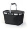 Einkaufskorb Faltbar 25L, Groß Picknickkorb, Faltbar Tragekorb Familie, Tragekorb mit Henkel und Verstärktem Boden, für Reisen, Picknick, Einkaufen (Schwarz)