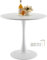 VEVOR runder Esstisch Küchentisch Holztisch (80 cm / 113,4 kg belastbar) für 2–4 Personen, Moderne Bürotische mit Säulenfuß im Tulpendesign, für Küche zu Hause Wohnzimmer, weiß (nur Tisch)