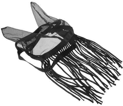 SUPVOX Maschera per Cavalli Antimosche con Orecchie, Rete in Poliestere Traspirante con Frange, Facile da Installare, per Cavalli Attivi in Condizioni di Caldo
