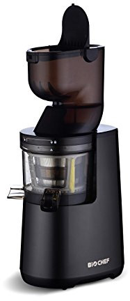 BioChef Atlas Whole Slow Juicer - Für ganze Früchte/Entsafter / 250W / mit dualem breitem Einfüllsystem und lebenslanger Garantie auf den Motor - Schwarz