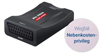 Sky Vision SHC 01 Scart auf HDMI Adapter für TV, Plug & Play Scart HDMI Adapter kompatibel mit PAL/NTSC/SECAM, 720p oder 1080p Video Converter für alte Spielekonsolen, Videorecorder & Receiver