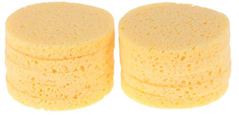 Minkissy Make-up Entfernung Schwamm 10pcs komprimierte natürliche Zellulose Gesichtsschwamm komprimieren Schnellreiniger Schwamm Gesicht waschen Schwamm (gelb)