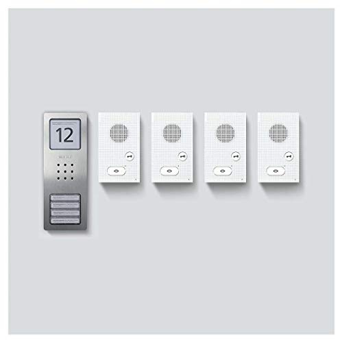 Siedle Set CAB 850-4 E/W Türsprechanlage Kabelgebunden Infofeld Silber, Weiß