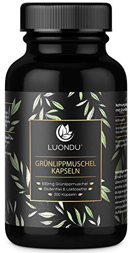 Grünlippmuschel Kapseln hochdosiert: 1500mg Grünlippmuschel Pulver aus Neuseeland pro Tagesdosis - 300 Kapseln I Ohne jegliche Zusatzstoffe + Glycosaminoglykane - Verpackung kann variieren