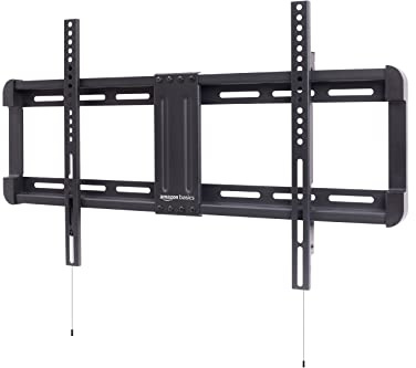 Amazon Basics TV-Wandhalterung mit tiefem Profil, horizontaler Pfosteninstallation, Nivellierung für 32-Zoll- bis 86-Zoll-Fernseher, 81.2 - 218 cm, Schwarz