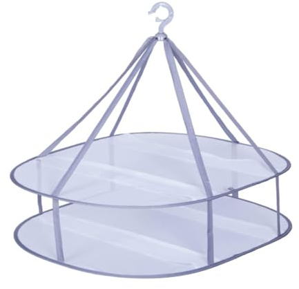 SEIWEI Double Layer Sweater Hanging Dryer, Folding Drying Rack, Lay Flat to Dry Mesh Clothes Hanger for Sweater, Delicates and Swimsuit