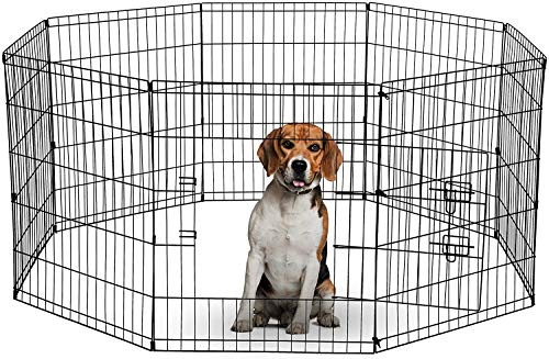 Corralito de 8 Paneles Estilo Perrito Adecuado para Perros, Cachorros, Gatos y Conejos, Plegable, Ideal para Uso en Interiores y Exteriores, Corral de Juegos para Cachorros (Mediano, 8 Paneles de luz