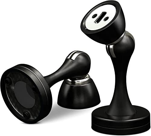 Magnetic Door Stop, Stainless Steel Magnetic Door Stopper Black Heavy Duty Magnetic Door Catch Holder Floor Wall Mounted Door Stoppers for Skirtings, Keep Door Open 2Pack