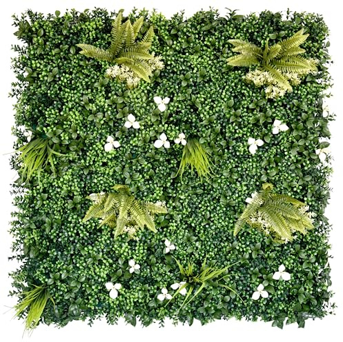 Ark Mat Artificial Plant Flower Living Wall Panels Realistic Indoor/Outdoor Garden 1 Piece 100 cm x 100 cm Home, Office, Cafe, Shop, Salon, Wedding (Cliff Side)