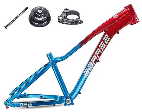 Hardtail Cuadro De Bicicleta De Montaña 26er Cuadro MTB Eje Pasante 12 * 142mm Freno De Disco Aleación De Aluminio Cuadro Rígido DH/XC/4X/enduro (Color : Red Blue)