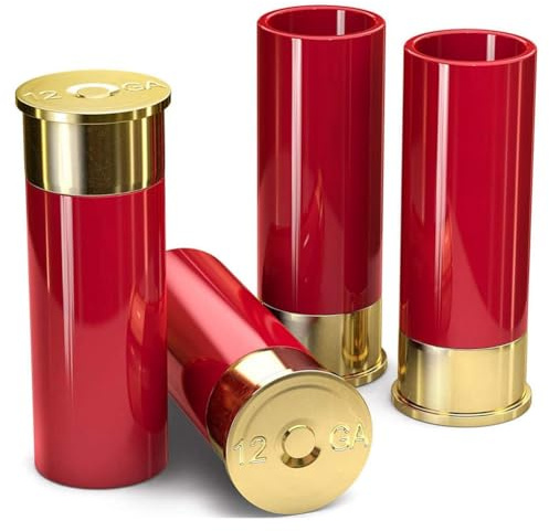 Tagtight Shotglas i plast, set med 4 shotglas med presentask, 12 GA små skottkoppar för att dricka Tequila Vodka whisky, återanvändbar för bröllopsbar pub spel festgåvor, 9,2 x 3,2 x 3,6 cm