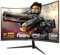 Gawfolk 32-inch PC screen,2K WQHD(2560×1440P),165Hz curved Gaming Monitors, 1ms，FreeSync, 100% sRGB，178° wide viewing angle，HDMI、DisplayPort, Compatible with Wall-Mounted VESA100*100MM - Black