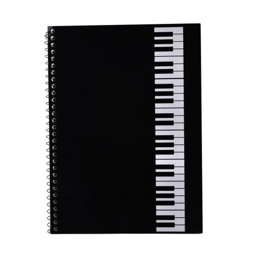Ehuihuan Notenheft Spirale Einband Aus Schwarzem Kraftpapier Leer Blanko Notenheft 50 Seiten 26 X 19 Cm 50 Seiten Musikmanuskript-Notizbuch Geeignet FüR Musikprogramme Und MusikküNstler