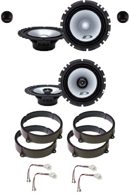 Kit de 6 altavoces Alpine SXE-1750S + SXE-1725S para Lancia Musa de 165 mm con 2 soportes delanteros, 2 traseros y 4 conectores