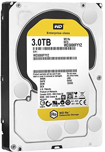 WD Western Digital RE 3TB Interno Festplatte WD3000FYYZ 3.5 Zoll HDD SATA 6Gb/s R/V Sensor 7200RPM 64MB caché (reacondicionado)