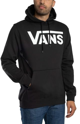 Vans Pullover Classico da Uomo, Nero-Bianco, XL, Nero-Bianco, XL