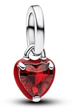 PANDORA ME 793042C05 - Ciondolo a forma di cuore, in argento Sterling con cristalli artificiali, compatibile con ME e Moments, colore: Rosso
